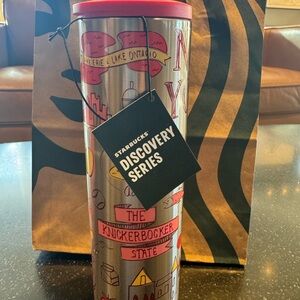 Brand NEW with Tags Starbucks NEW YORk Silver Tumbler Lid